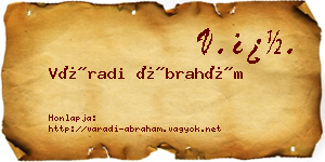Váradi Ábrahám névjegykártya