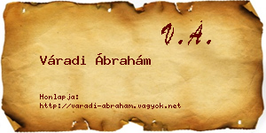 Váradi Ábrahám névjegykártya